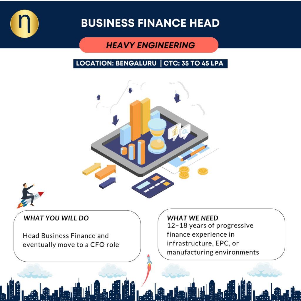 We are seeking a Head Business Finance with 12–18 years of finance experience in infrastructure, EPC, or manufacturing environments