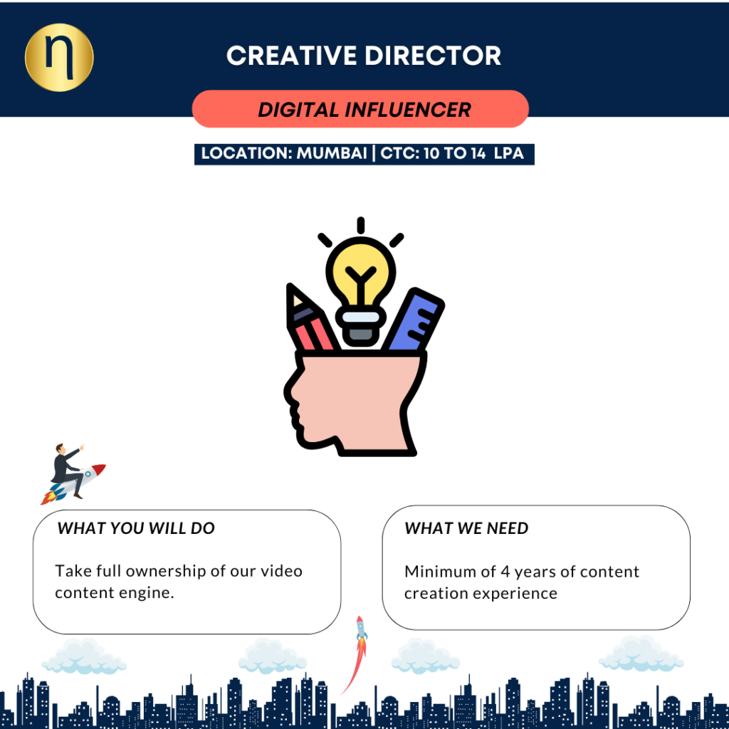 We are seeking a Creative Director with a strong track record in creating videos, reels, short-form and long-form storytelling