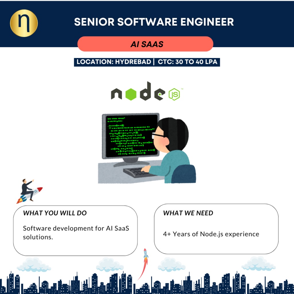 We are seeking a Senior Software Engineer with 4+ years of experience into Node.js. Hiring for a San Francisco based AI SaaS.