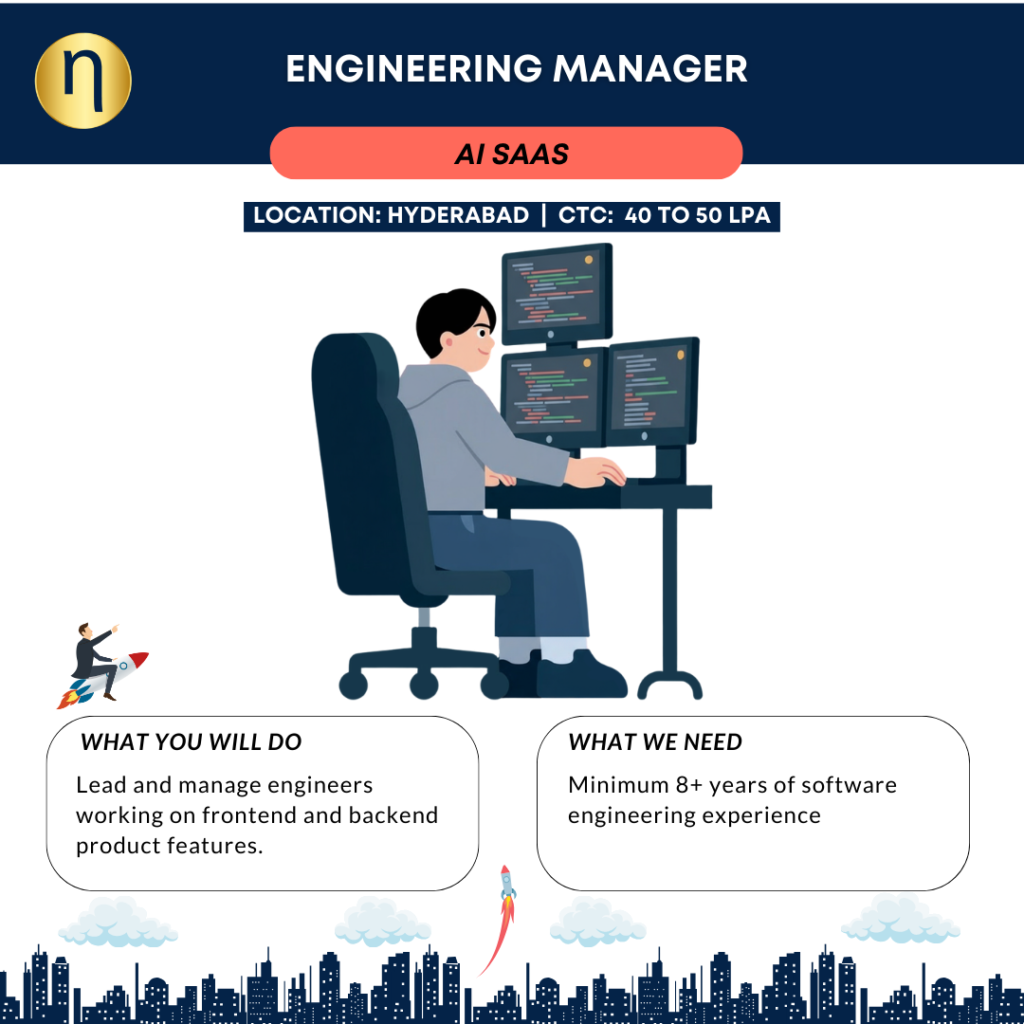 We are seeking a Engineering Manager with a minimum of 8+ years of software engineering experience for an AI SAAS Platform