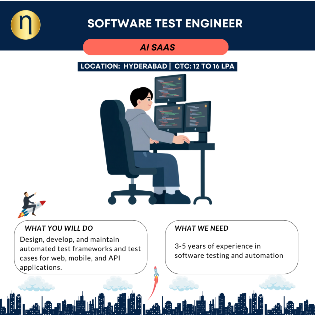 We are seeking a software test engineer for an AI-enabled enterprise solutions platform. with 3-5 years of experience in software testing.