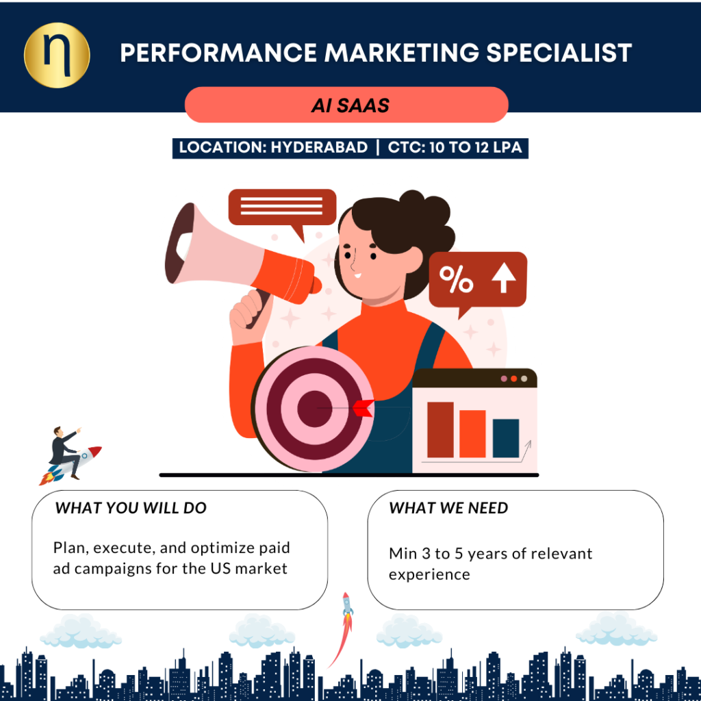 We are looking for a Performance Marketing Specialist for a US focussed AI SaaS Platform with 3-5 years experience.