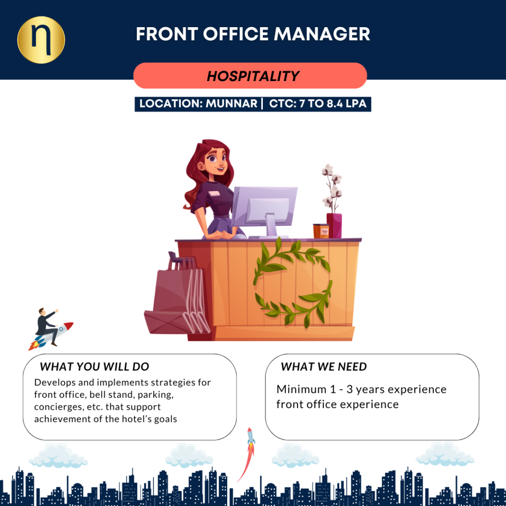 We are seeking a Front Office Manager with a minimum of one - three years experience for a leading Hospitality Group.