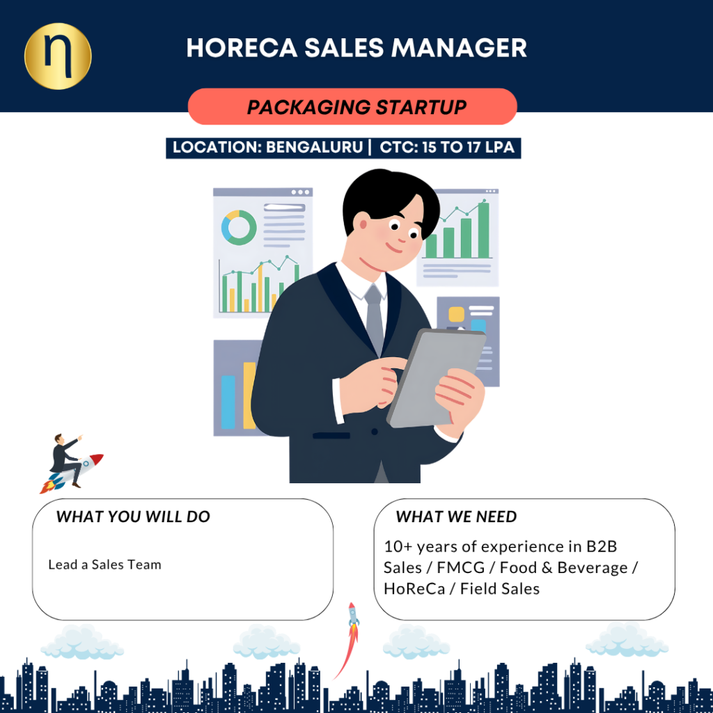 We are seeking a HORECA Sales Manager with 10+ years of experience for a funded Sustainable Packaging Startup.