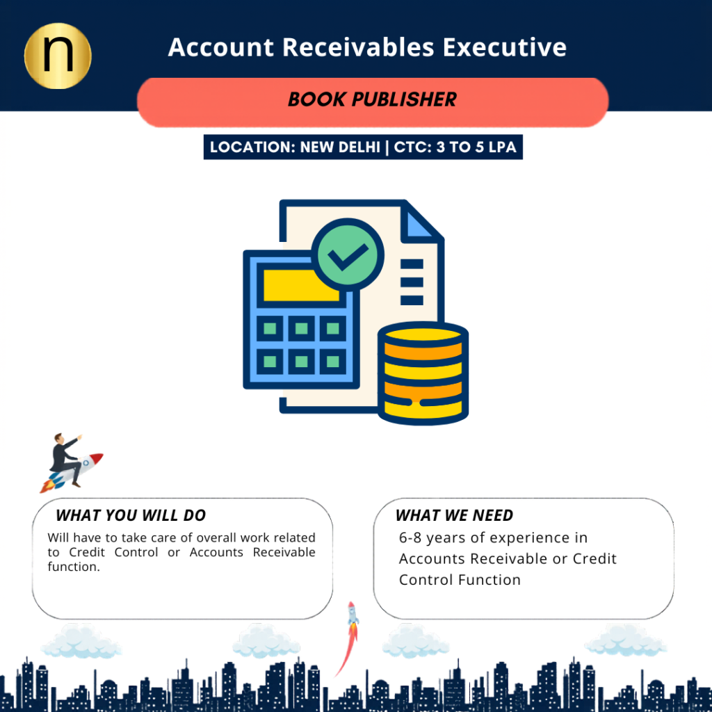 We are seeking an Account Receivables Executive with experience in Accounts Receivables from Publishing Industry or Manufacturing industry.