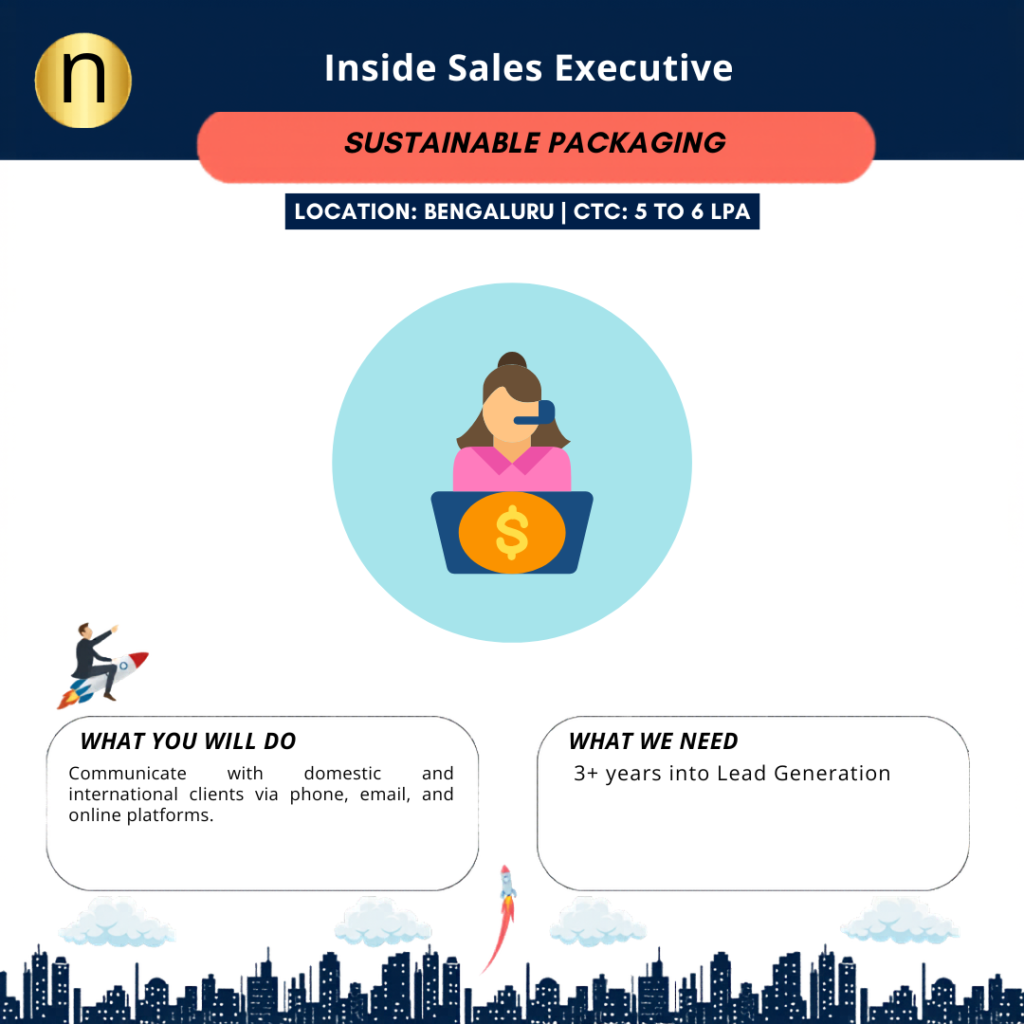 We are seeking an Inside Sales Executive with 3+ Years of Lead Generation Experience at Bengaluru. CTC 40000 to 50000 per month