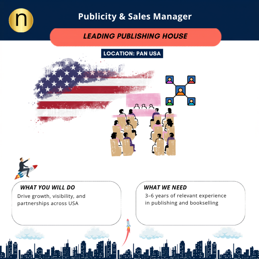 Seeking a Publicity & Sales Manager USA for a leading Book Publisher with a global foot print. Job based out of USA