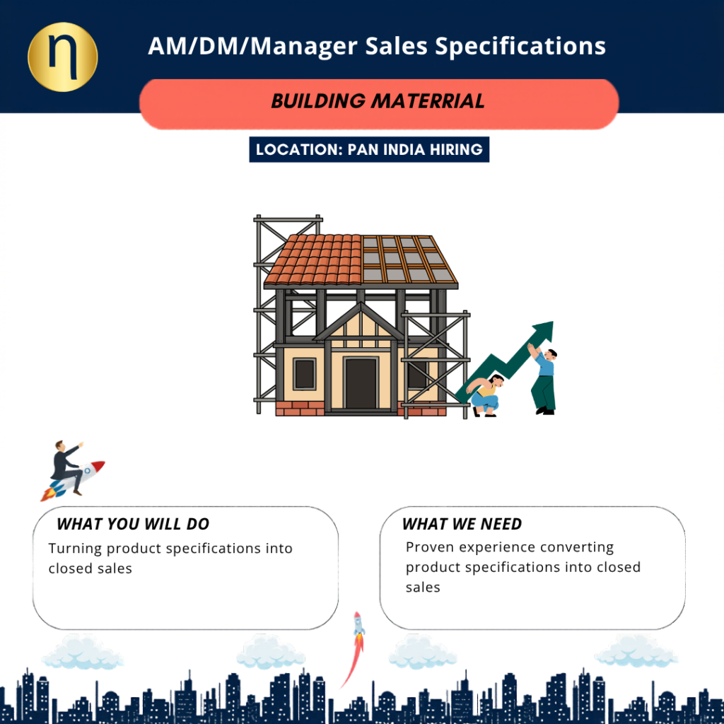 We are seeking AM/DM/Manager Sales Specifications in your city with proven experience converting product specifications into closed sales.