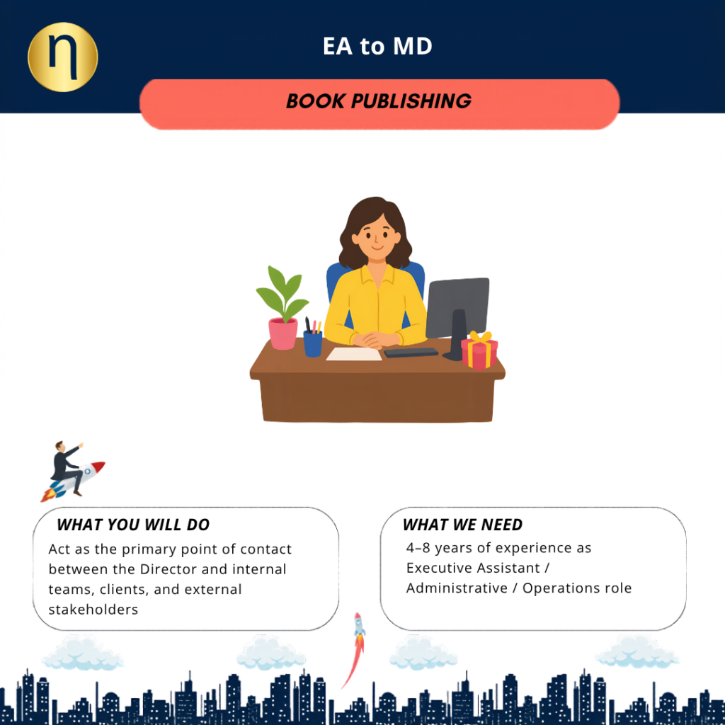 Seeking an EA to MD with 4–8 years of experience as Executive Assistant / Administrative / Operations role.
